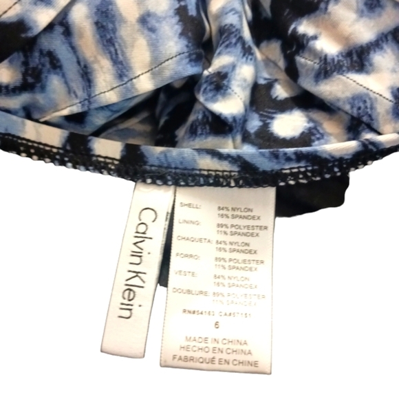 Calvin Klein Blue/White Lynx One-Piece Swimsuit and Blue Cover-Up - Picture 10 of 15